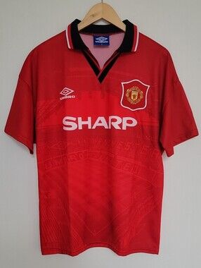 Vintage Umbro Red Manchester United 1994-1996 Short Sleeve Soccer Jersey